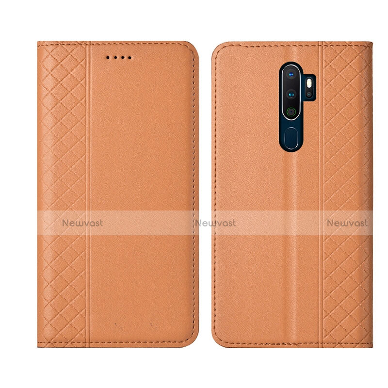 Leather Case Stands Flip Cover L01 Holder for Oppo A11 Orange