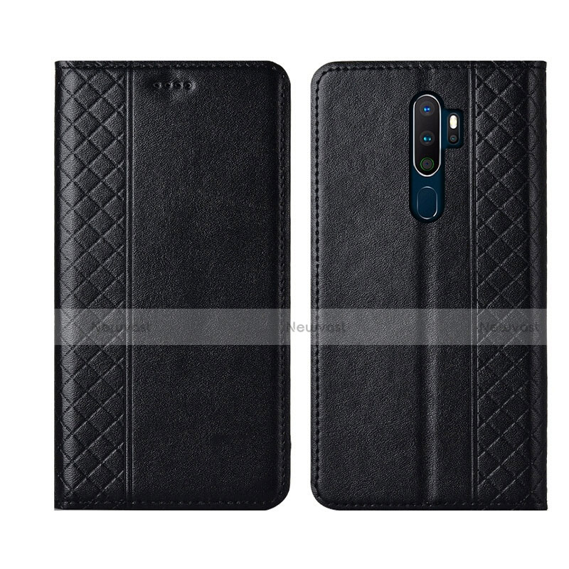 Leather Case Stands Flip Cover L01 Holder for Oppo A11X Black