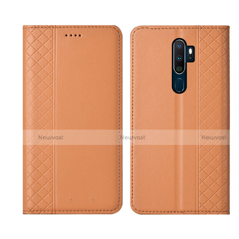 Leather Case Stands Flip Cover L01 Holder for Oppo A11X Orange