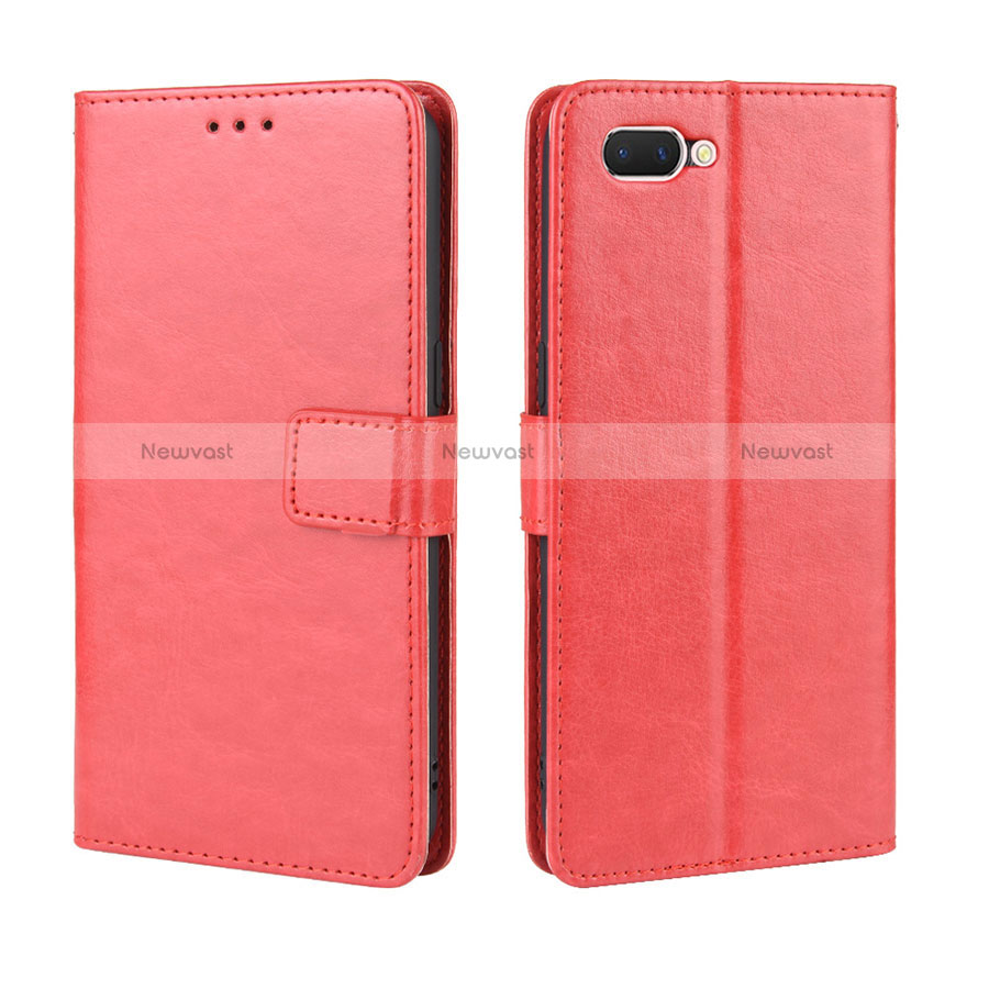 Leather Case Stands Flip Cover L01 Holder for Oppo A12e Red