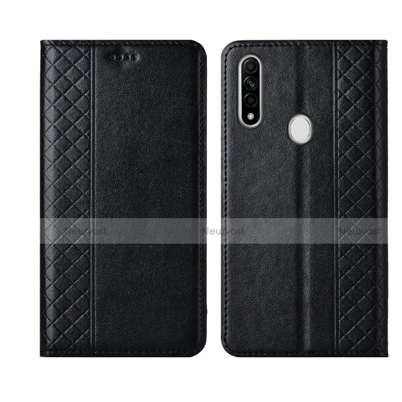 Leather Case Stands Flip Cover L01 Holder for Oppo A8 Black