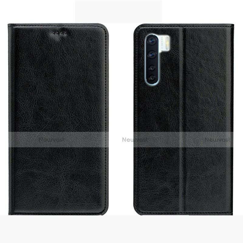 Leather Case Stands Flip Cover L01 Holder for Oppo A91 Black