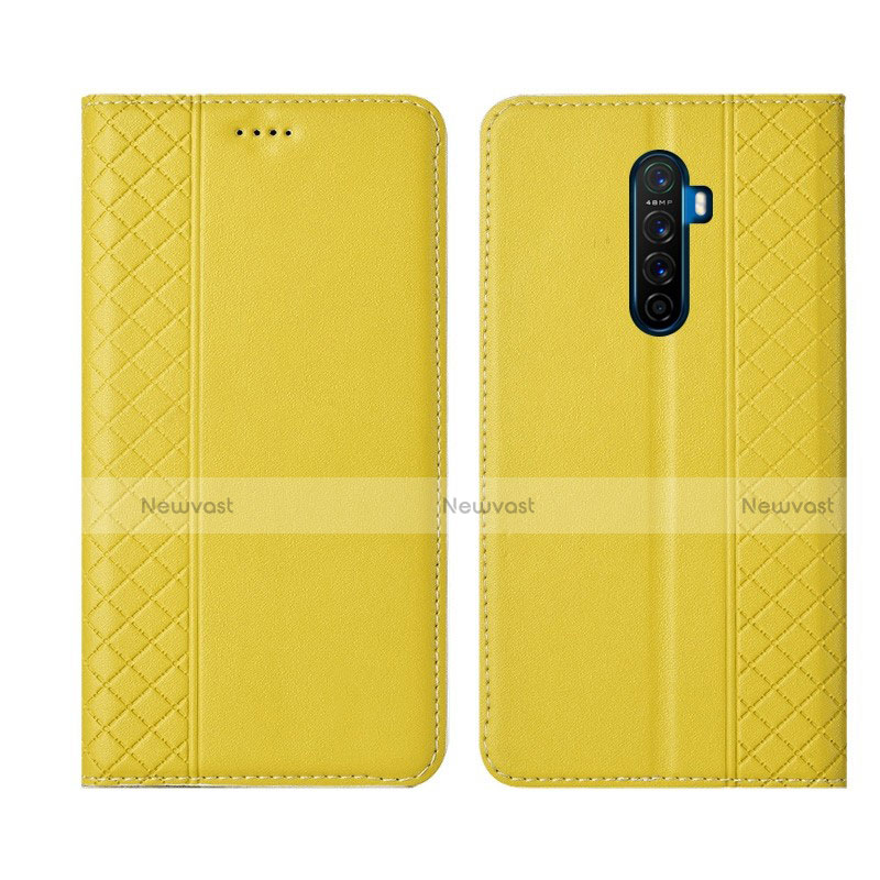 Leather Case Stands Flip Cover L01 Holder for Oppo Reno Ace Yellow