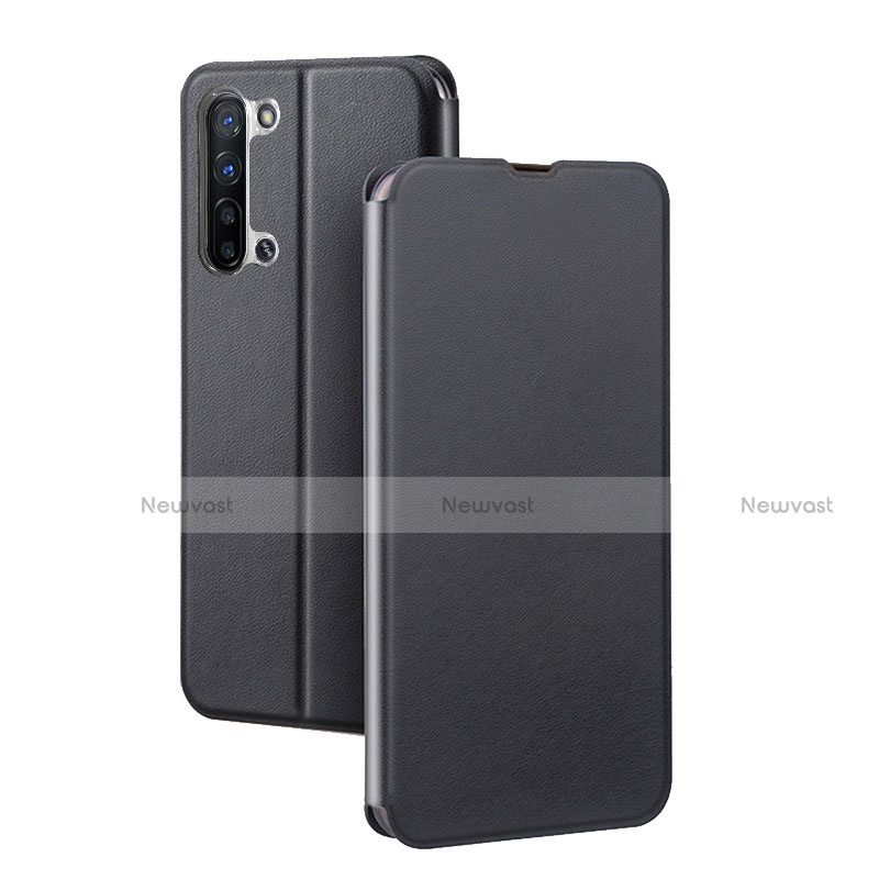 Leather Case Stands Flip Cover L01 Holder for Oppo Reno3 Black