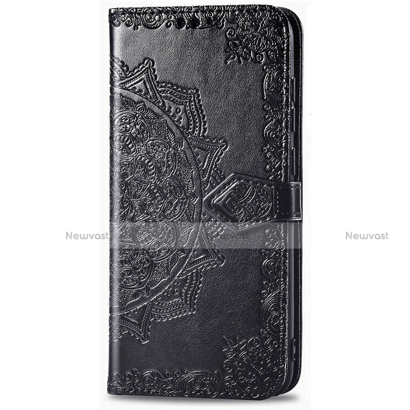 Leather Case Stands Flip Cover L01 Holder for Realme 6i Black