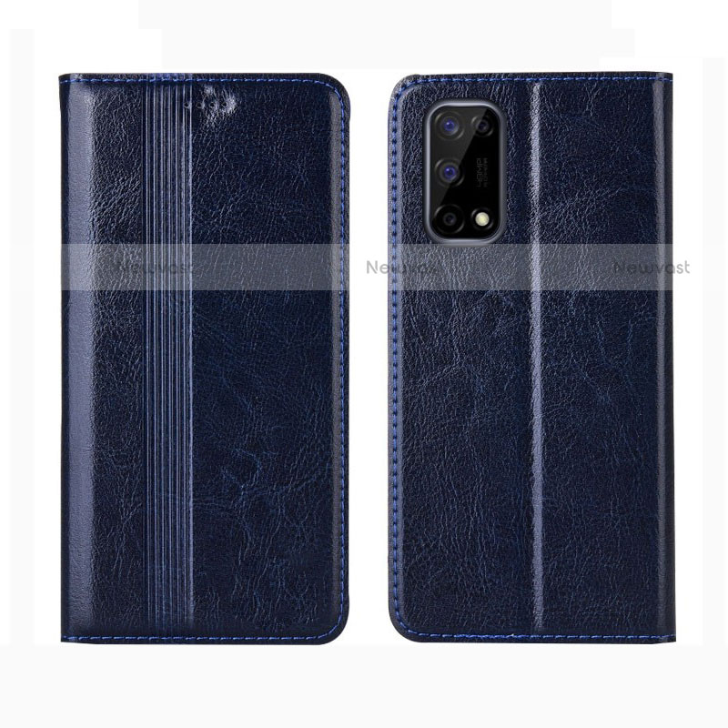 Leather Case Stands Flip Cover L01 Holder for Realme Q2 5G Navy Blue