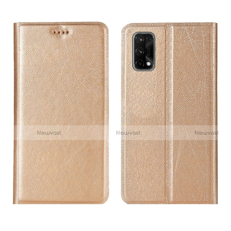 Leather Case Stands Flip Cover L01 Holder for Realme Q2 Pro 5G Gold