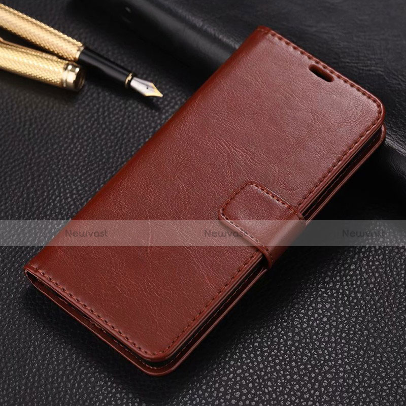 Leather Case Stands Flip Cover L01 Holder for Realme XT Brown