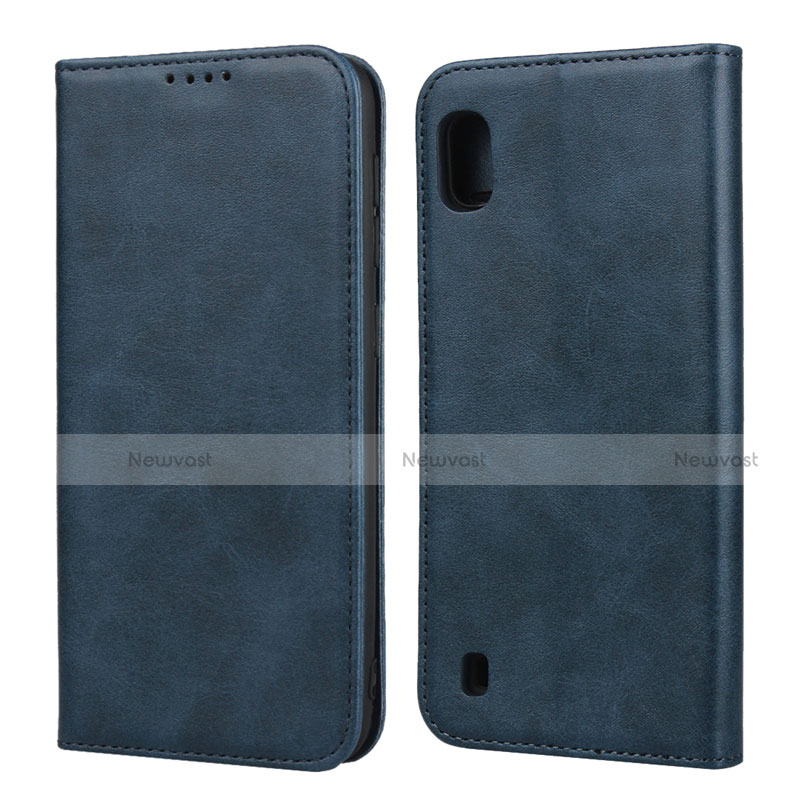 Leather Case Stands Flip Cover L01 Holder for Samsung Galaxy A10 Blue