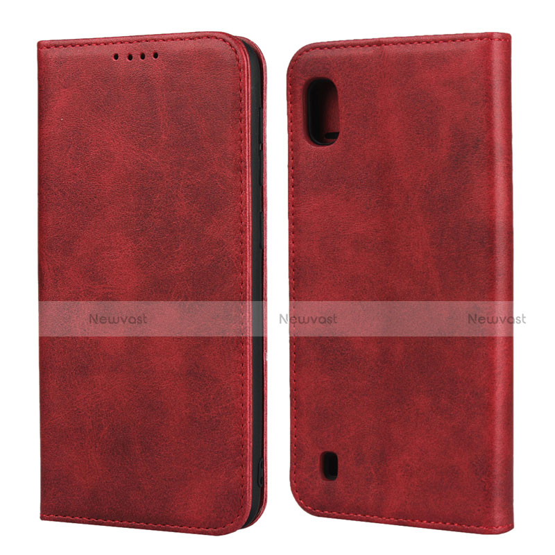 Leather Case Stands Flip Cover L01 Holder for Samsung Galaxy A10 Red