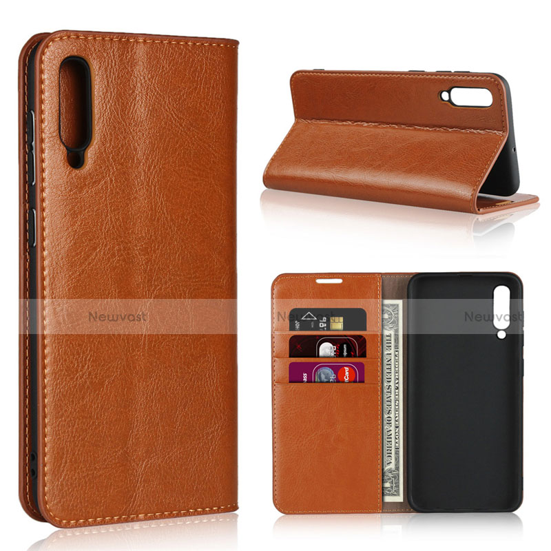 Leather Case Stands Flip Cover L01 Holder for Samsung Galaxy A30S Orange