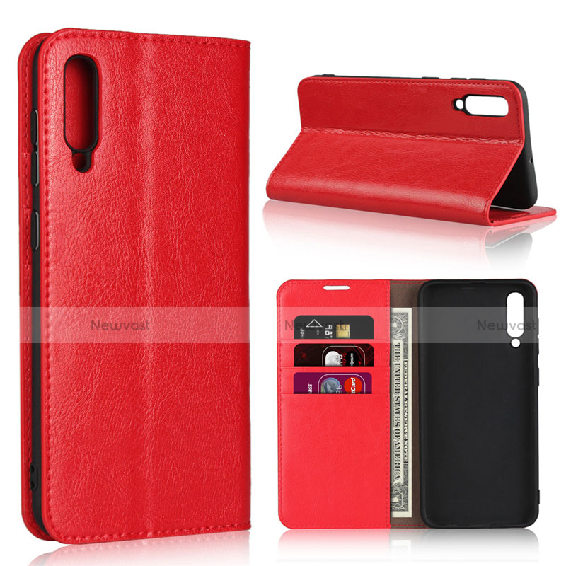 Leather Case Stands Flip Cover L01 Holder for Samsung Galaxy A30S Red