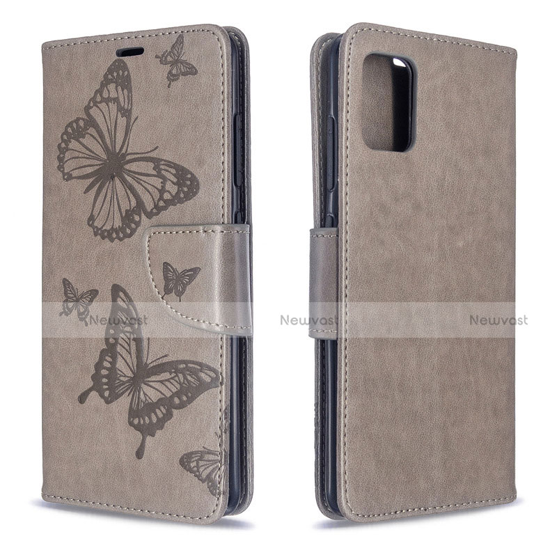 Leather Case Stands Flip Cover L01 Holder for Samsung Galaxy A51 5G Brown