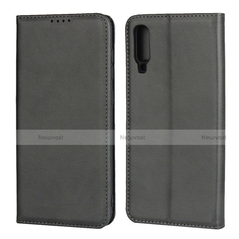 Leather Case Stands Flip Cover L01 Holder for Samsung Galaxy A70S Black