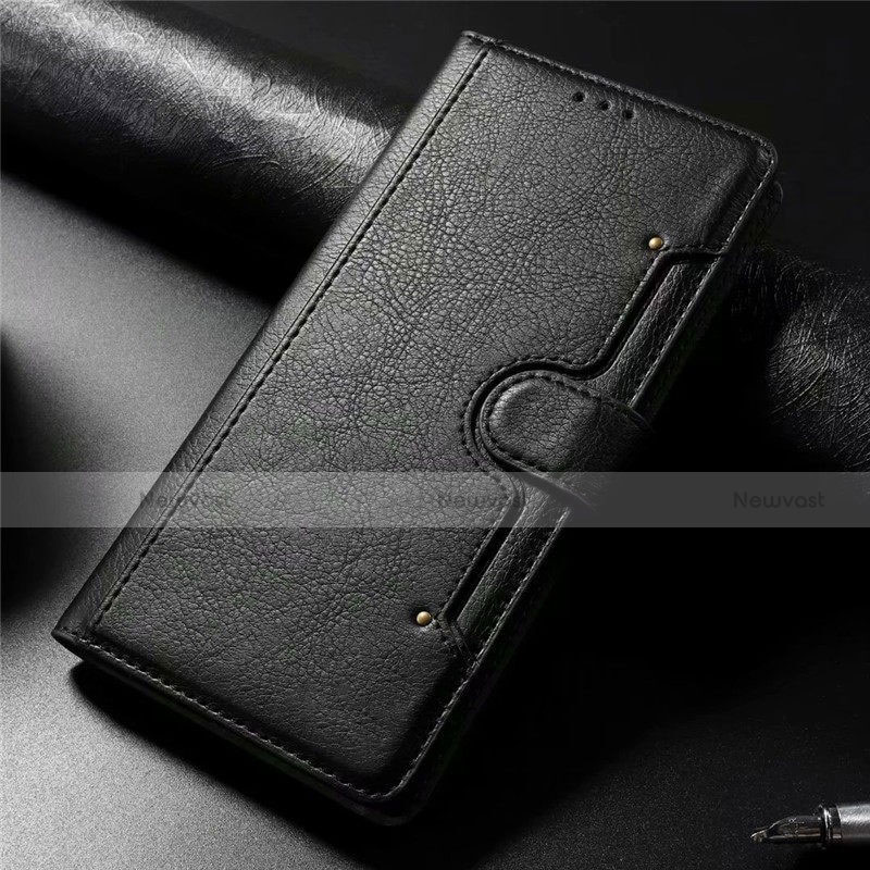 Leather Case Stands Flip Cover L01 Holder for Samsung Galaxy A71 5G Black