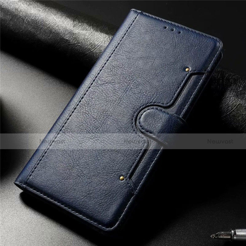 Leather Case Stands Flip Cover L01 Holder for Samsung Galaxy A71 5G Blue