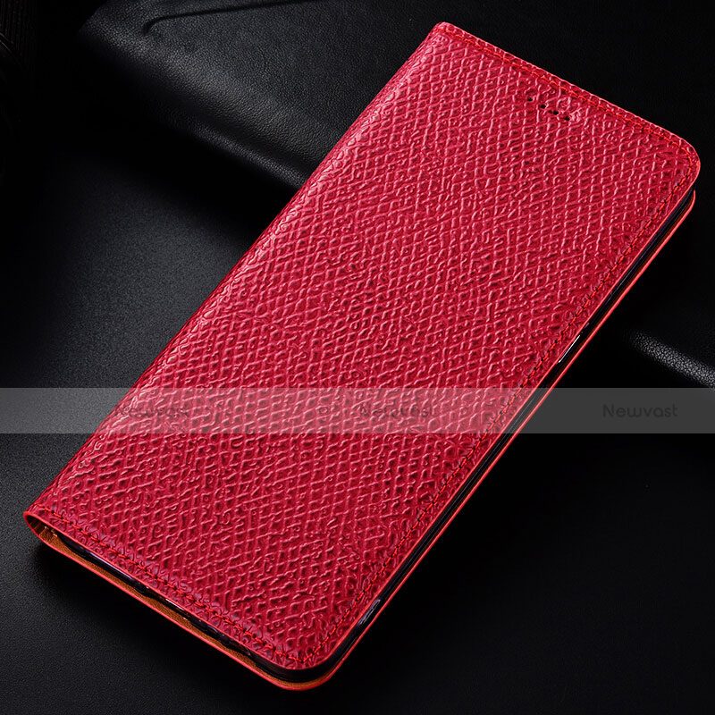 Leather Case Stands Flip Cover L01 Holder for Samsung Galaxy A81 Red