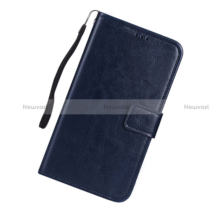 Leather Case Stands Flip Cover L01 Holder for Samsung Galaxy M80S Blue