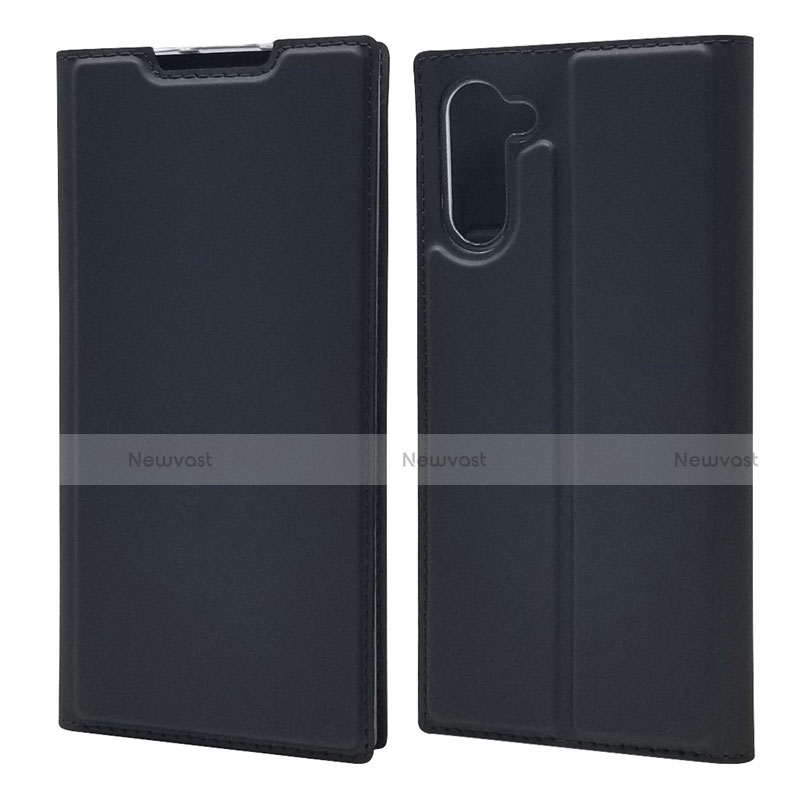 Leather Case Stands Flip Cover L01 Holder for Samsung Galaxy Note 10 Black