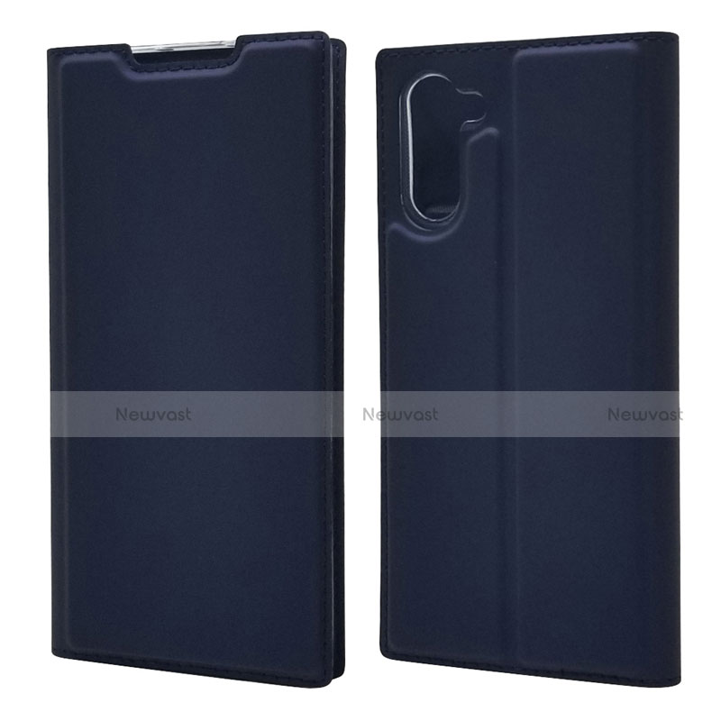 Leather Case Stands Flip Cover L01 Holder for Samsung Galaxy Note 10 Blue