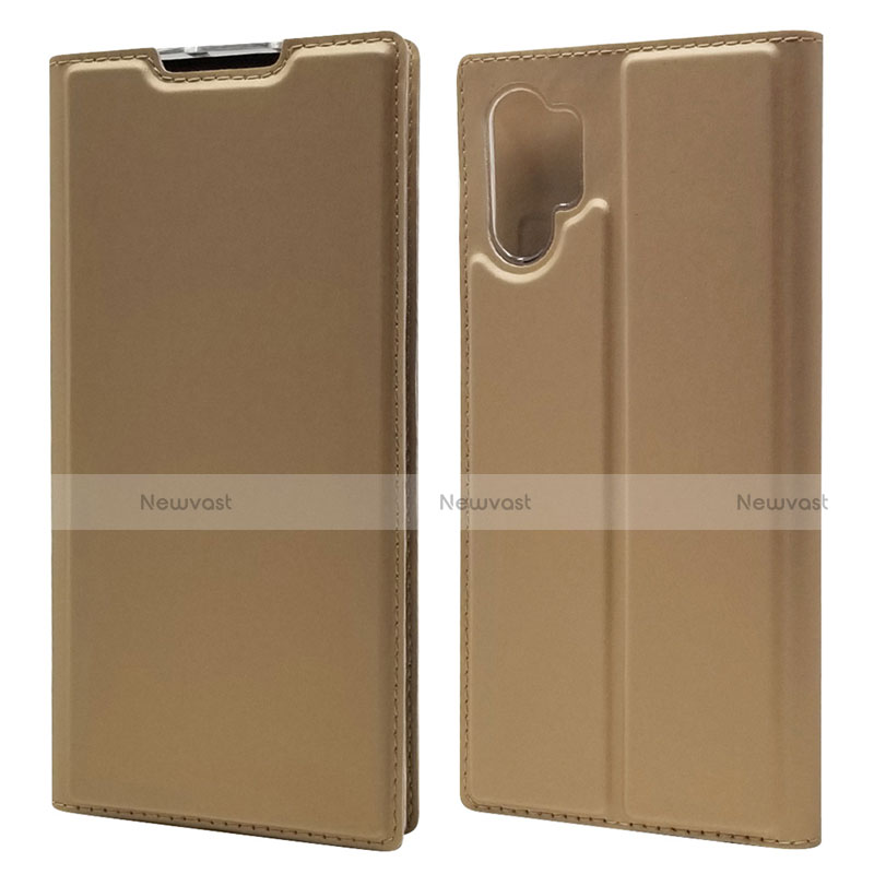 Leather Case Stands Flip Cover L01 Holder for Samsung Galaxy Note 10 Plus Gold