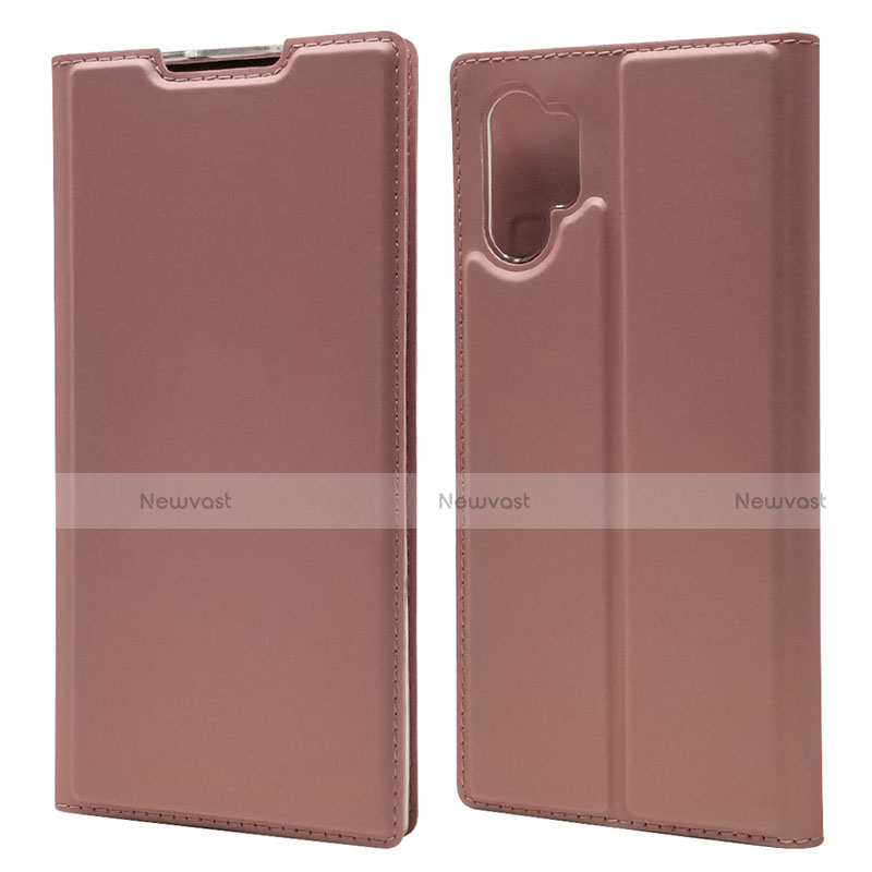 Leather Case Stands Flip Cover L01 Holder for Samsung Galaxy Note 10 Plus Rose Gold