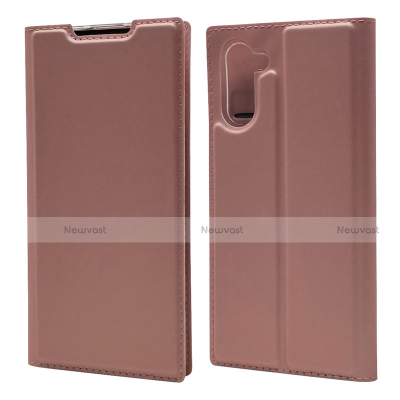 Leather Case Stands Flip Cover L01 Holder for Samsung Galaxy Note 10 Rose Gold