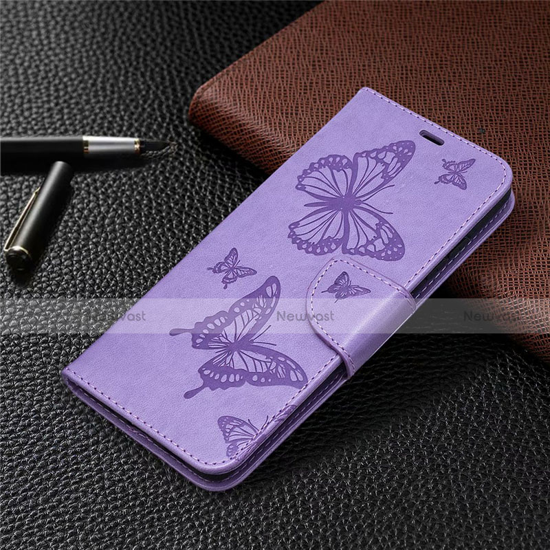 Leather Case Stands Flip Cover L01 Holder for Samsung Galaxy S20 FE 2022 5G Clove Purple