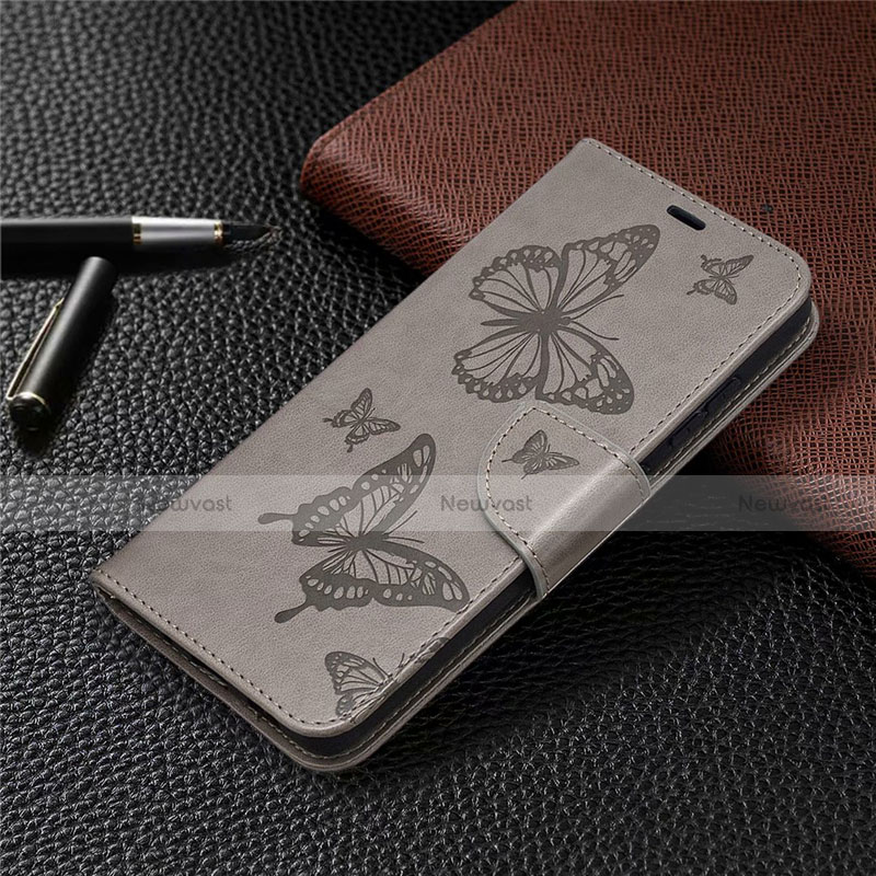 Leather Case Stands Flip Cover L01 Holder for Samsung Galaxy S20 Lite 5G Gray