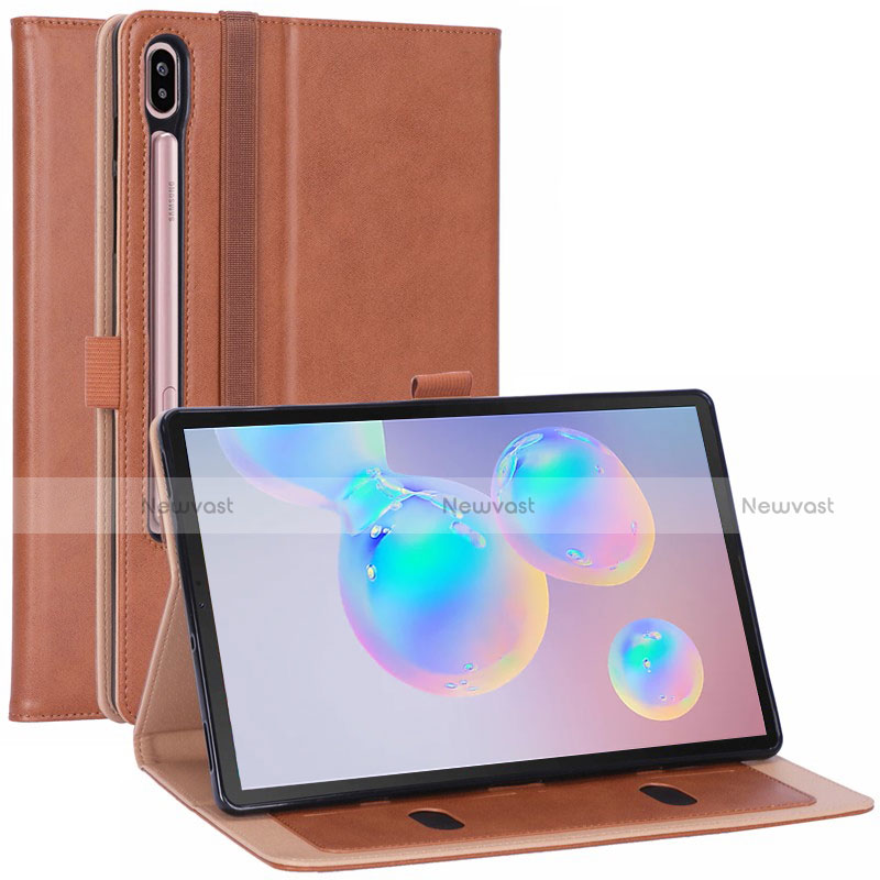 Leather Case Stands Flip Cover L01 Holder for Samsung Galaxy Tab S6 10.5 SM-T860 Orange