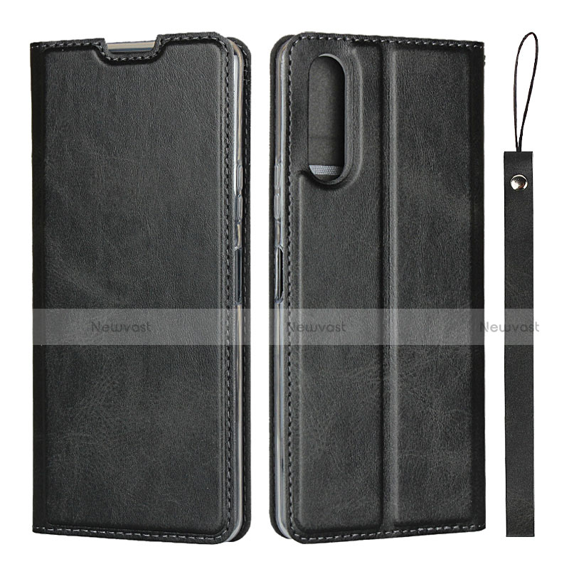 Leather Case Stands Flip Cover L01 Holder for Sony Xperia 10 II Black