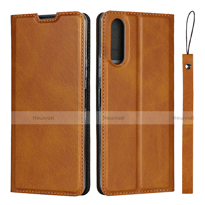 Leather Case Stands Flip Cover L01 Holder for Sony Xperia 10 II Orange