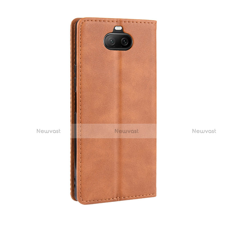 Leather Case Stands Flip Cover L01 Holder for Sony Xperia 8 Orange