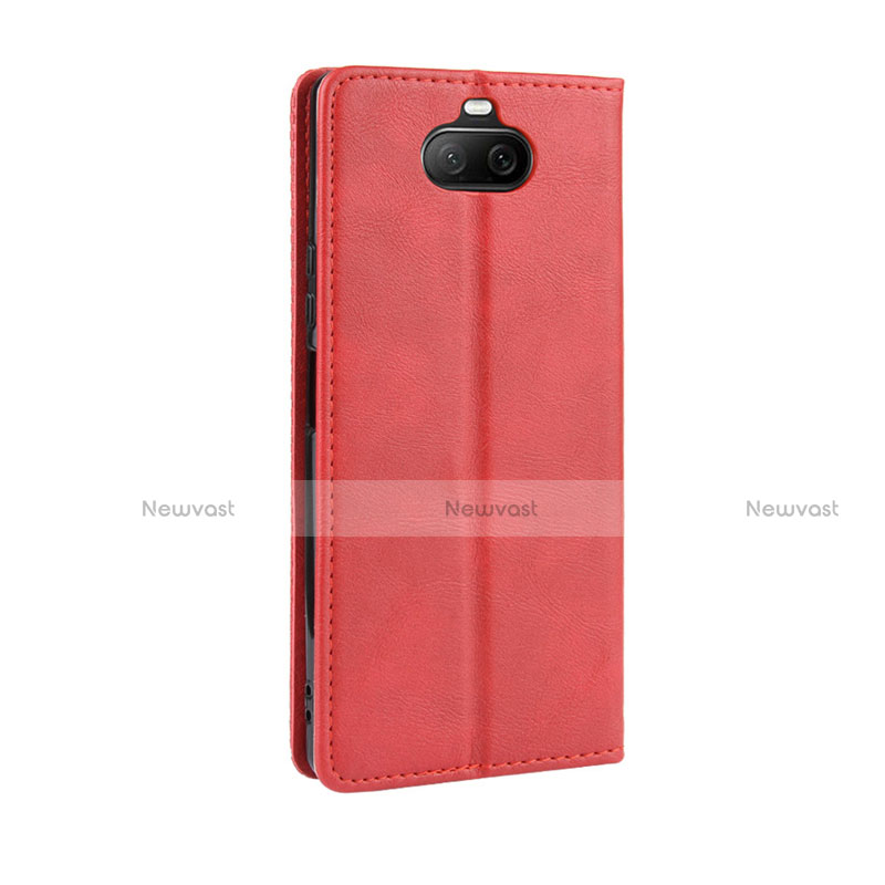 Leather Case Stands Flip Cover L01 Holder for Sony Xperia 8 Red