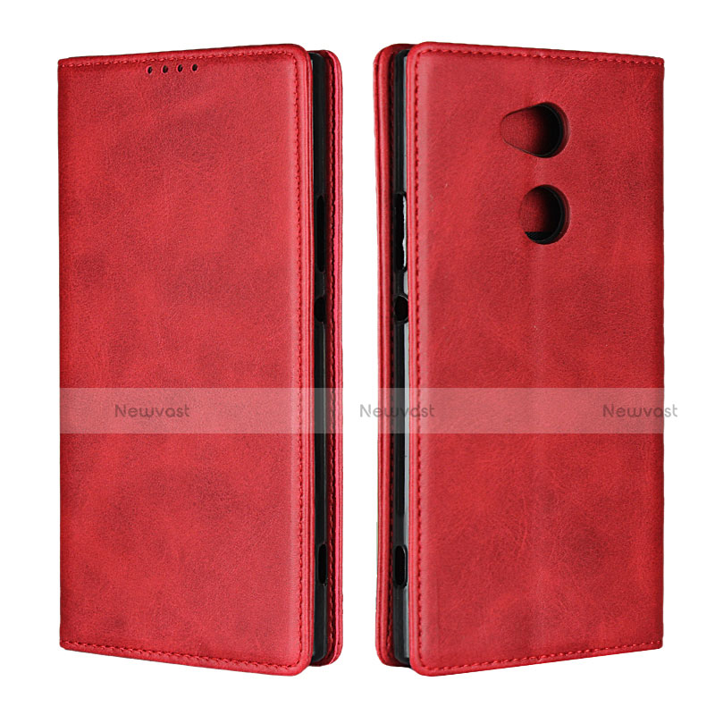 Leather Case Stands Flip Cover L01 Holder for Sony Xperia XA2 Ultra Red