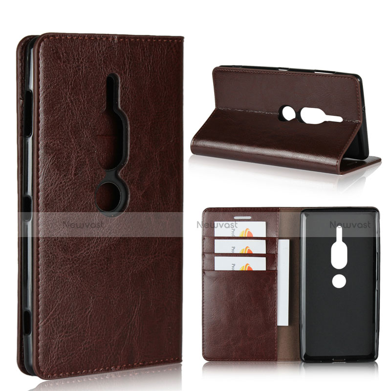 Leather Case Stands Flip Cover L01 Holder for Sony Xperia XZ2 Premium