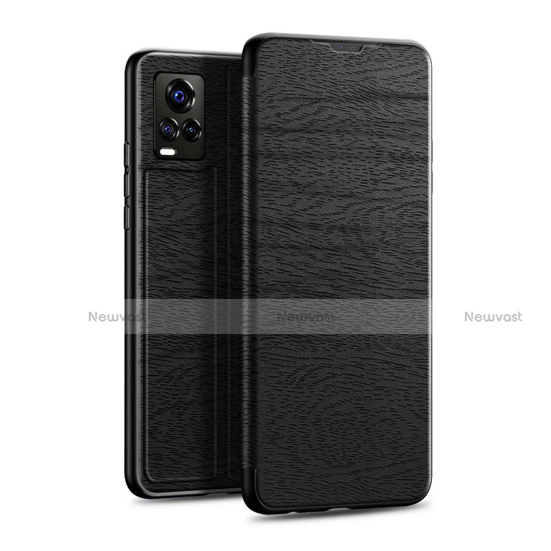 Leather Case Stands Flip Cover L01 Holder for Vivo V20 Pro 5G Black