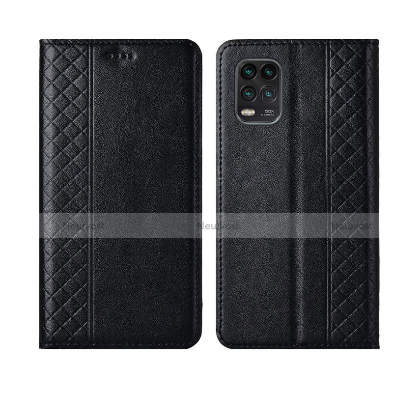 Leather Case Stands Flip Cover L01 Holder for Xiaomi Mi 10 Lite Black