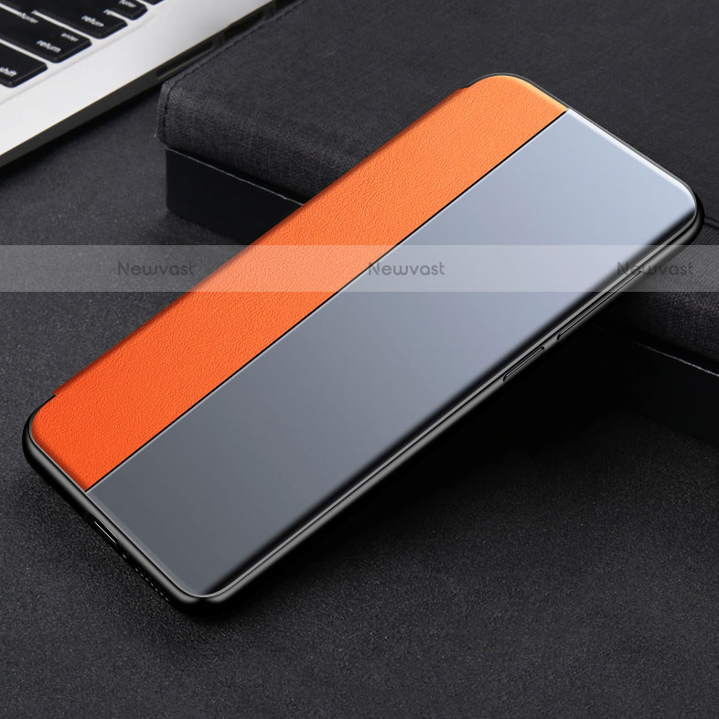 Leather Case Stands Flip Cover L01 Holder for Xiaomi Mi 11 Lite 4G Orange