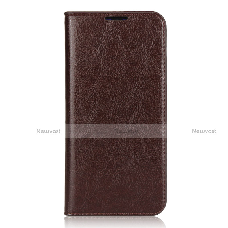 Leather Case Stands Flip Cover L01 Holder for Xiaomi Mi 9 Lite Brown