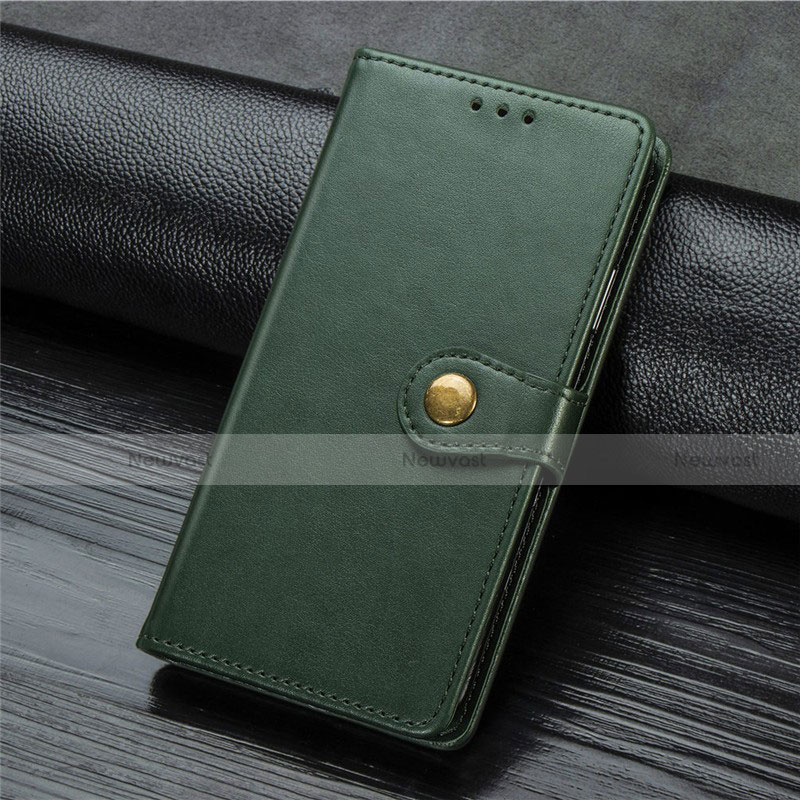 Leather Case Stands Flip Cover L01 Holder for Xiaomi Mi Note 10 Lite Green