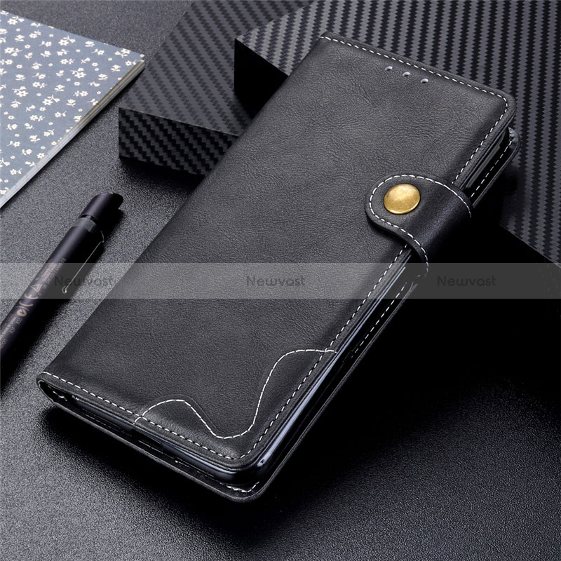 Leather Case Stands Flip Cover L01 Holder for Xiaomi POCO C3 Black