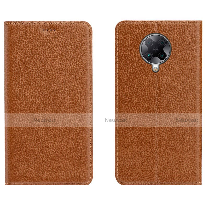 Leather Case Stands Flip Cover L01 Holder for Xiaomi Poco F2 Pro Orange