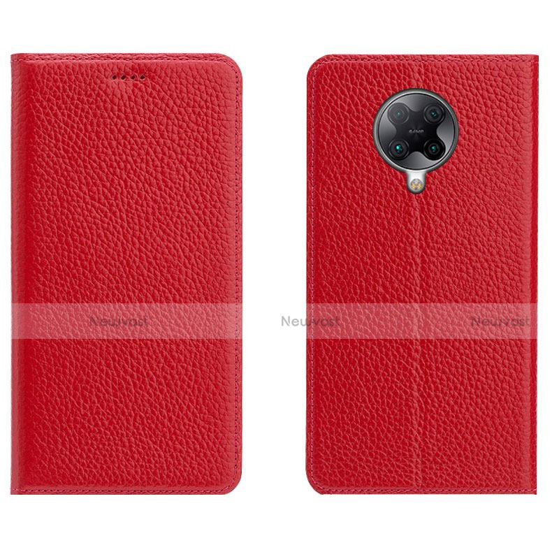 Leather Case Stands Flip Cover L01 Holder for Xiaomi Poco F2 Pro Red