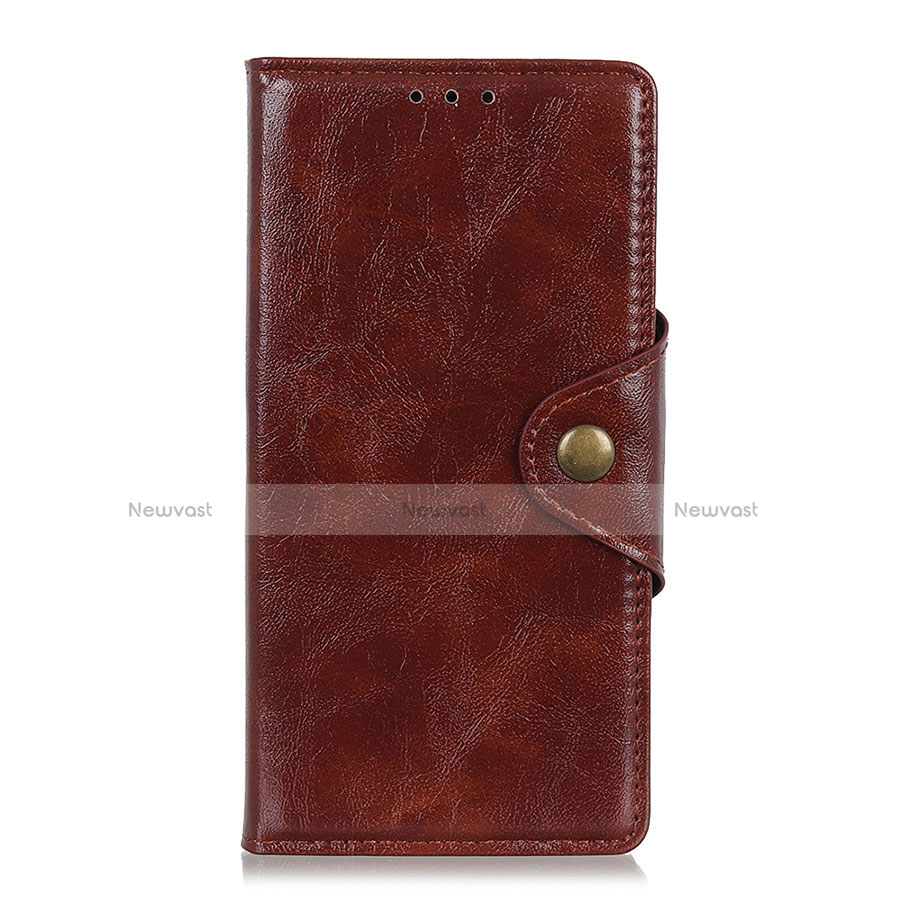 Leather Case Stands Flip Cover L01 Holder for Xiaomi Poco M2 Pro Brown