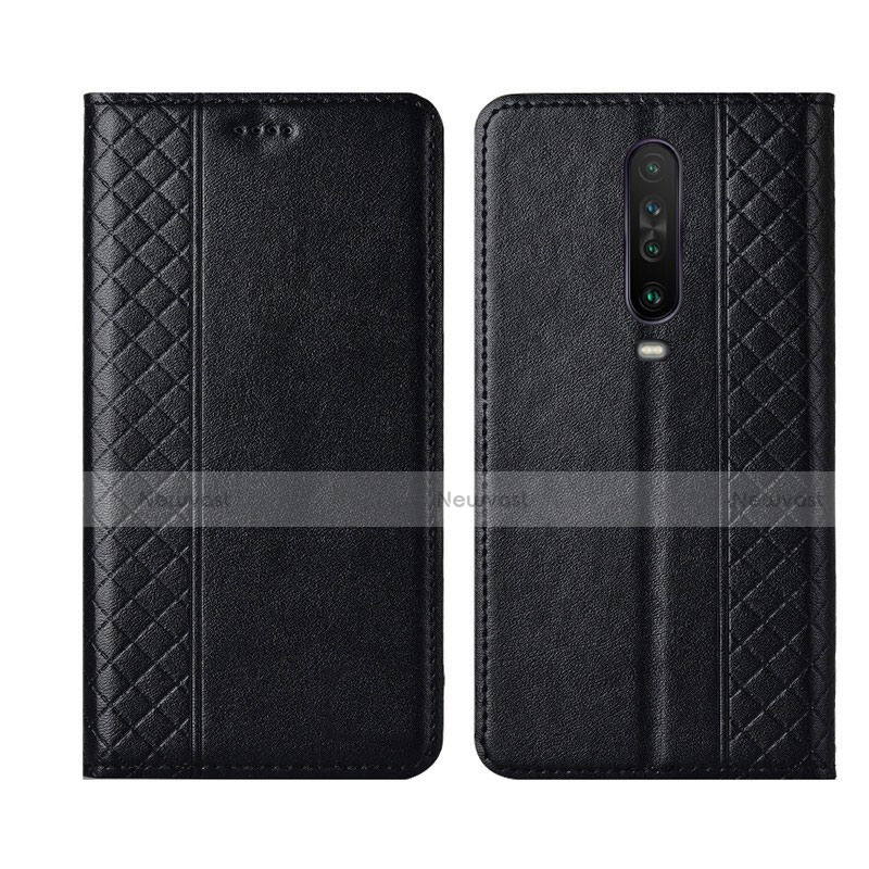 Leather Case Stands Flip Cover L01 Holder for Xiaomi Poco X2 Black