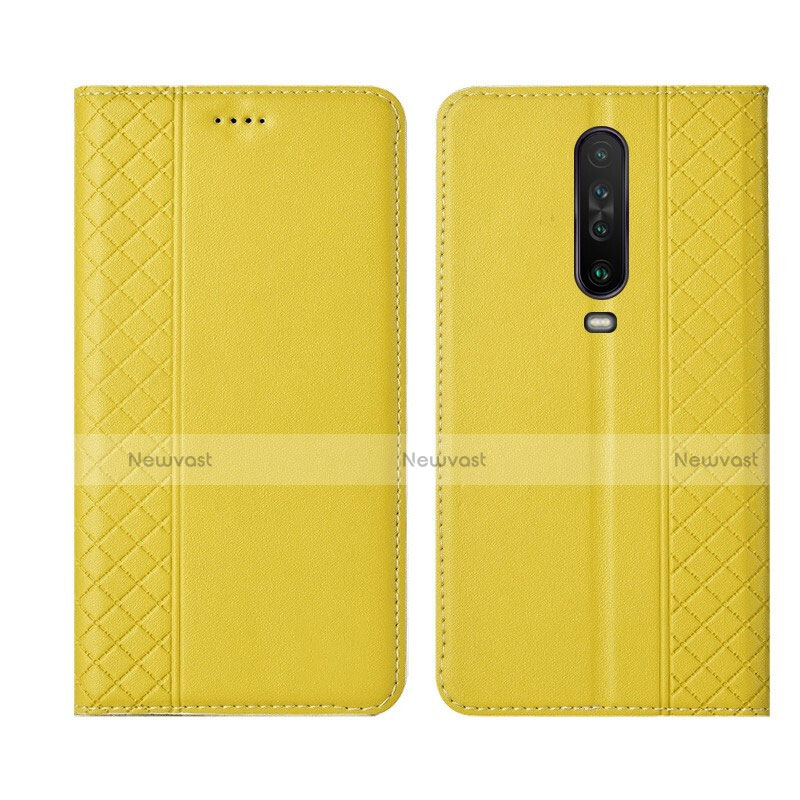 Leather Case Stands Flip Cover L01 Holder for Xiaomi Poco X2 Yellow