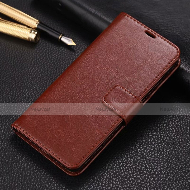 Leather Case Stands Flip Cover L01 Holder for Xiaomi Redmi 8 Brown