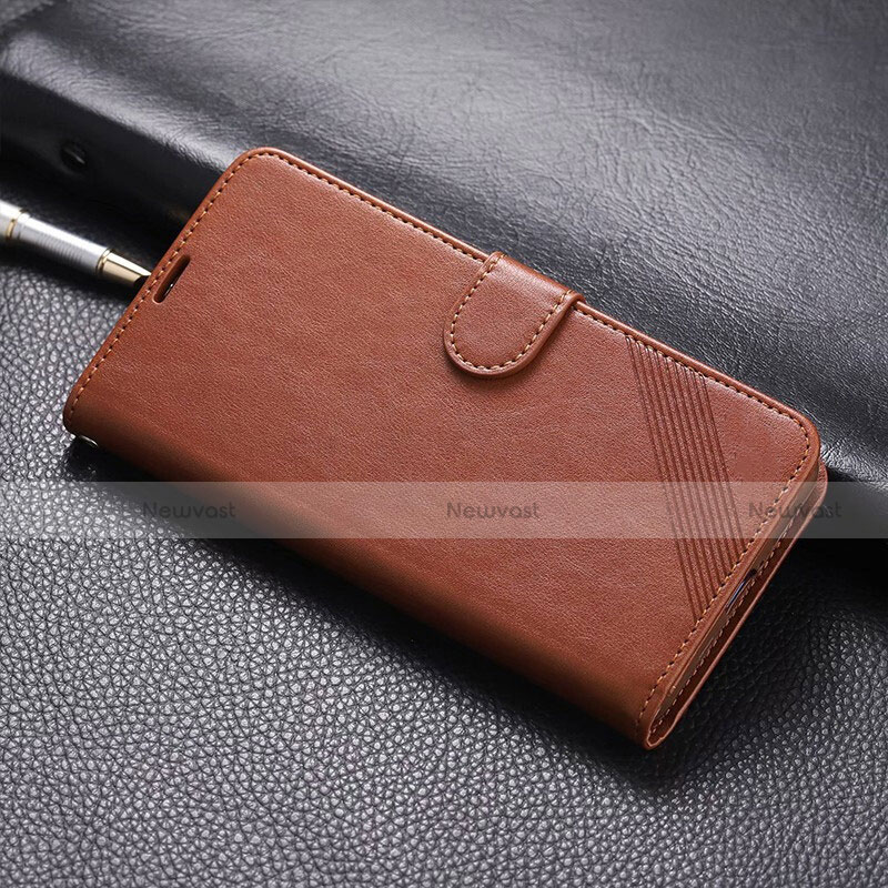 Leather Case Stands Flip Cover L01 Holder for Xiaomi Redmi 8A Brown