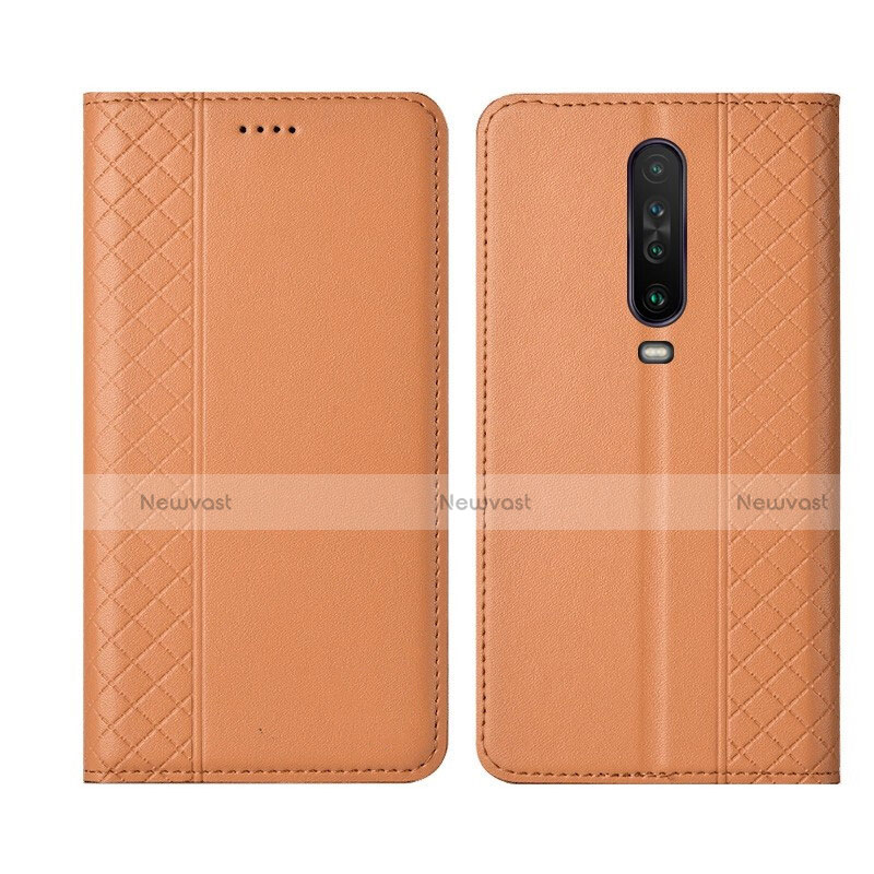 Leather Case Stands Flip Cover L01 Holder for Xiaomi Redmi K30 4G Orange